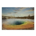 thumbnail image 1 of Yellowstone Cutting Board, Morning Glory Pool in Yellowstone National Park Winter Scene Landmark Theme, Decorative Tempered Glass Cutting and Serving Board, Small Size, Orange Brown, by Ambesonne, 1 of 1