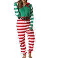 thumbnail image 5 of TBKOMH Christmas Onesie Hooded Pajama Plush Jumpsuit Candy Cane Print Costume Long Sleeve Full Body One Piece Loungewear for Adult Cozy Flannel Holiday Sleep Green M, 5 of 5
