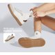 thumbnail image 5 of Zapatillas LUCKY STEP para mujer, clásicas, retro, suela de goma, piel blanco/beige, 5 of 8
