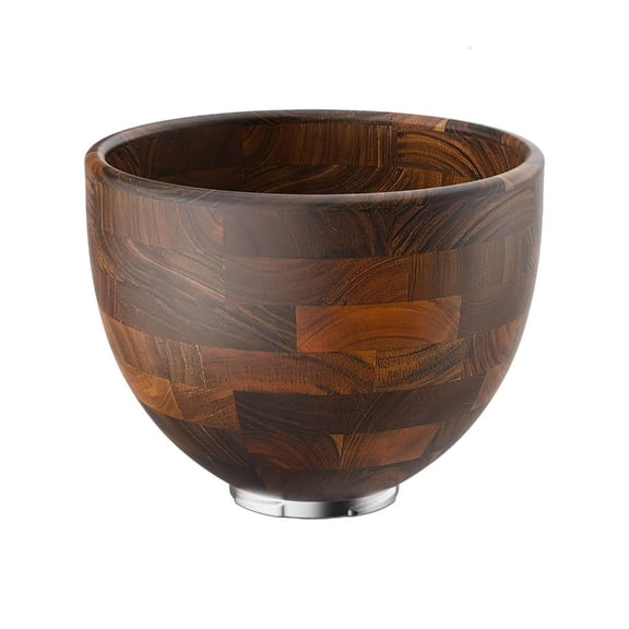 openup Premium Wood Stand Mixer Bowl with Sturdy Stainless Steel Locking Base