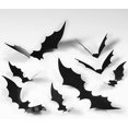 thumbnail image 5 of 144 piezas de pegatina de murciélago de Halloween 3D decoraciones de murciélago negro pegatina de pared pegatinas luminosas para fiesta en casa de Halloween (negro) JAMW Sencillez, 5 of 5