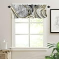 thumbnail image 3 of Window Curtains Valances, Marble Texture Line Black Gold White Rod Pocket Cafe Valance Short Curtains for Kitchen, Bedroom, Living Room, 1 Panel, 54X18, 3 of 5