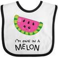thumbnail image 3 of Inktastic I'm One in a Melon Cute Smiling Watermelon Boys or Girls Baby Bib, 3 of 4
