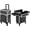 13.3*9.4*18.5in black, variant on Professional Makeup Case, Case with Silent Wheels, 4 Folded Tray & Retractable Pull Rod, 13.2Lbs Capacity Rolling Makeup Trolley Case for Travel Makeup/ Art/Hair Styling