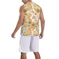 thumbnail image 2 of Pofeuu Groovy Hippie Flower Mushrooms Print Basketball Jersey, Shirts for Men Youth Basketball Jersey Crew Neck-Small, 2 of 6
