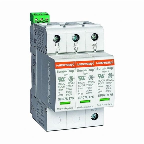 Mersen Surge Protection Device, 3 Phase, 480V AC, 3 Poles, 4 Wires STP480D07M