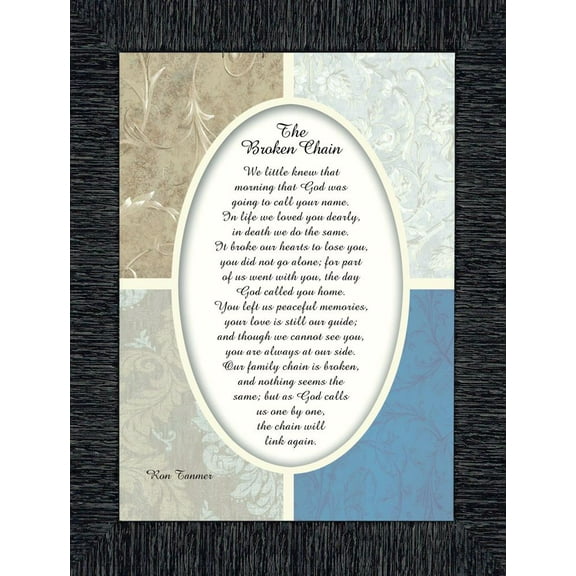 Broken Chain, in Memory of a Loved One, Sympathy or Condolence Framed Gift, 7x9 77991