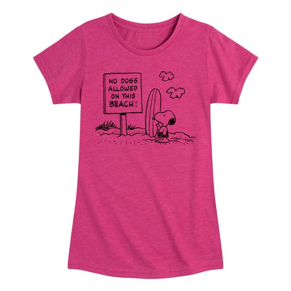 Peanuts - No Dogs Allowed - Toddler And Youth Girls Short Sleeve Graphic T-Shirt