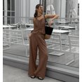 thumbnail image 4 of Women's Halter Vest and Wide Leg Pants Set, Tie Front Sleeveless Two Piece Outfit, 4 of 5