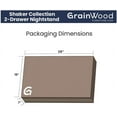 thumbnail image 6 of Grain Wood Furniture Shaker 2-Drawer Bedside Nightstand, Solid Wood with Cherry Finish, 6 of 12