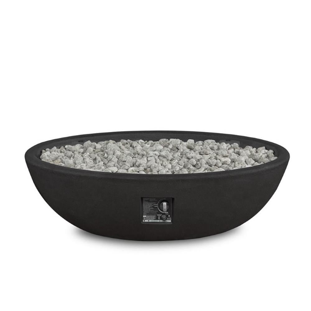 Bowery Hill Contemporary Oval Propane Fire Bowl in Shale