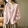 thumbnail image 2 of bovemsi Workout Tops for Women Long Sleeve Lightweight Loose Cotton Cardigan Cover Ups With Pockets Cute Summer Tops, 2 of 6