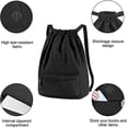 thumbnail image 3 of Mochila impermeable con cordón, bolsa deportiva con cordón de gran capacidad, bolsa deportiva impermeable con cordón y bolsillo con cremallera, bolsa de gimnasio para yoga, ciclismo,, 3 of 5