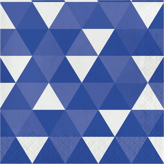 Cobalt Blue Fractal Napkins, 16 pk