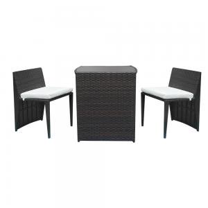 Rattan Bar Furniture - 2Pcs Bar Chairs 1Pcs Bar Table Rattan Chair Set Patio Furniture Set Brown Gradient