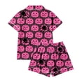 thumbnail image 6 of XIYON Halloween Pajamas Women Pumpkin Short Sleeve Sleepwear 2 Piece Button Down Top and Shorts Pajama Set Cozy Loungewear for Daily Wear, 6 of 6