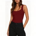 thumbnail image 4 of BSDJILFG Juniors Ribbed Tank Tops Sleeveless Y2K Crop Top V-Neck Wide Straps Comfy Short Cami Shirt, 4 of 6