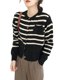 thumbnail image 4 of Suéter a rayas Dongdaemun coreano, abrigo, cárdigan para mujer, nuevo estilo holgado y holgado, ropa exterior de primavera y otoño, suéter de punto para mujer, 4 of 4