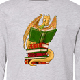 thumbnail image 4 of Inktastic Well-read Cute Gold Dragon Reading Books Long Sleeve Youth T-Shirt, 4 of 5