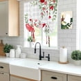 thumbnail image 5 of Valentines Love Heart Balloon Curtains for Living Room/French Door, Red Eucalyptus Botanical Grey Plaid Tie Up Curtains 63 Inch Length Energy Saving Kitchen Curtains Shades for Windows 42"x63", 5 of 8