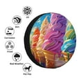 thumbnail image 4 of Salouo Rainbow Melting Ice Cream Print Spare Tire Cover 14-17 inch Spare Tire Protector Universal Tough Tire Wheel Cover for Trailer SUV and Truck-16 inch, 4 of 6