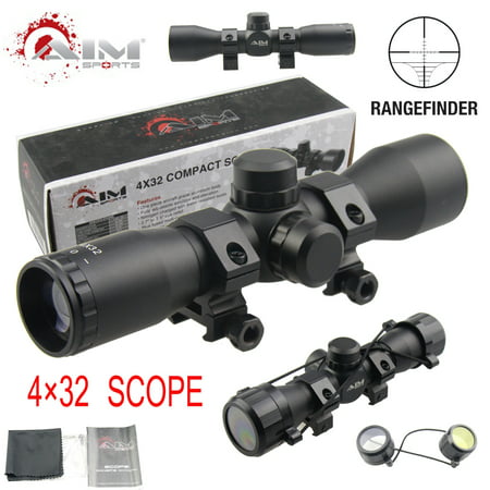 AIM SPORTS TACTICAL SERIES 4X32 COMPACT SCOPE W/ RANGEFINDER (Best Mid Range Tactical Scope)