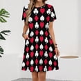 thumbnail image 2 of Playing Card Suits Inverted Women's Dress Short Sleeve Summer Sundress Summer Women Clothes, 2 of 7