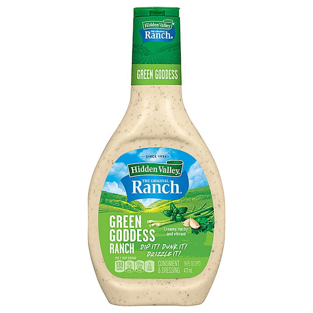 hidden valley green goddess dressing (6 pack) Hidden Valley Green Goddess Ranch Salad Dressing & Condiment, 16 fl oz Squeeze Bottle