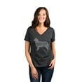 thumbnail image 2 of Thread Tank Border Collie Dog Silhouette Women's Relaxed V-Neck T-Shirt Tee Charcoal X-Large, 2 of 4