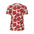 thumbnail image 5 of Wukai Rose Flowers Print Men's Short-Sleeved Mesh T-Shirt,Quick-Dry Short Sleeve Workout T-Shirt-XX-Large, 5 of 8