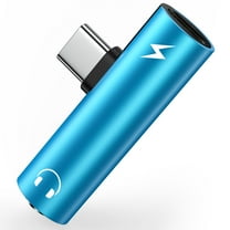 USB C to 3.5mm Headphone and Charger Adapter,ABCPOW 1Pack 2 in 1 USB C to Aux Audio Jack Cable Android Phone Charger Cord Type C Fast Charging Dongle Cord for iPhone 16 15 Samsung Earphones Adapter