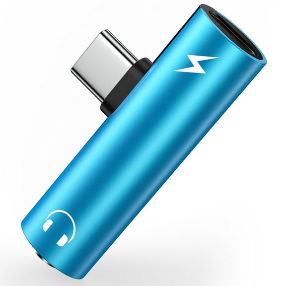 USB C to 3.5mm Headphone and Charger Adapter,ABCPOW 1Pack 2 in 1 USB C to Aux Audio Jack Cable Android Phone Charger Cord Type C Fast Charging Dongle Cord for iPhone 16 15 Samsung Earphones Adapter