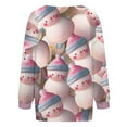 thumbnail image 5 of Oversized Cardigans Women Christmas Snowman Print Color Block Knitted Sweater Long Sleeve Button Up Plus Size Festival Knit Outwears, 5 of 5