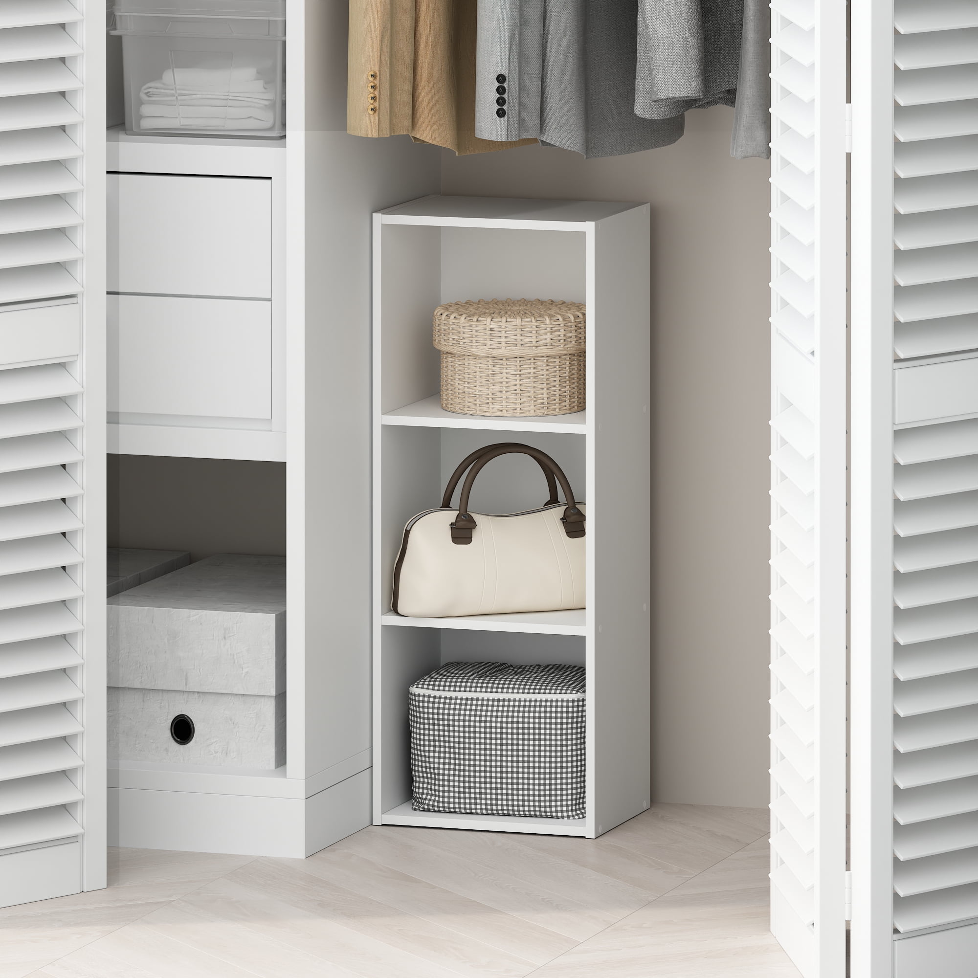 Furinno Reed 3-Tier Open Shelf Multipurpose Bookcase, Storage Organizer, White