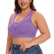 WCJM Up To 50% Off Bra Yoga Womens Cotton Bra Purple,Xl