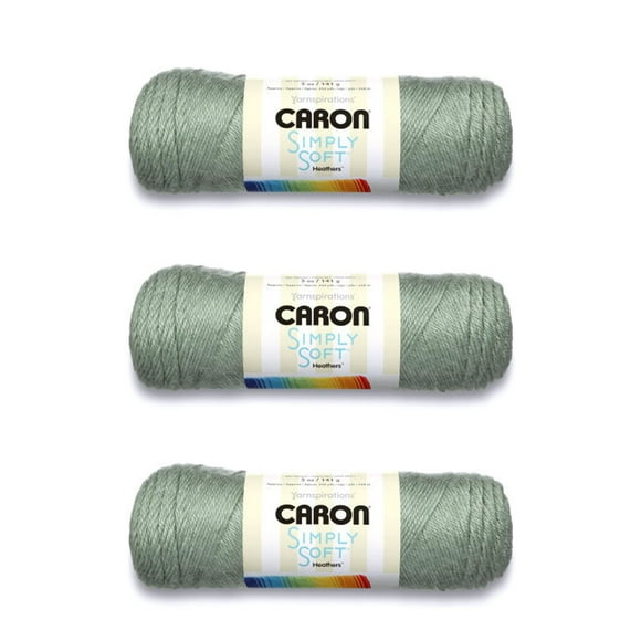 Caron Simply Soft Woodland Heather Hilo Acrílico Paquete de 3 de 141g
