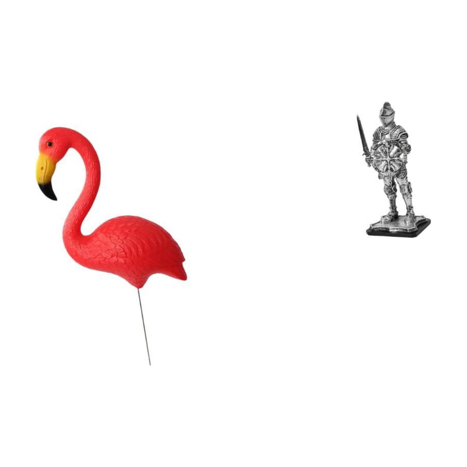 Miulika Bird Knight Statue Figurine Yard Art Ornament Flamingo Garden Stake Sculpture Vintage Creative Tabletop Entryway Bookshelf Office Desk Housewarming Gift