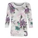 thumbnail image 5 of Camiseta de Cuello Redondo de Manga Larga de la Mujer con Impresión Floral 3/4, Camiseta Casual Elástica Suave para el Uso Diario de la Primavera Y el Trabajo, 5 of 5