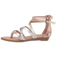 thumbnail image 2 of Blowfish Malibu Kids Bungalow-K Silver/Rose Gold Fashion Straps Open Toe Sandals (Silver/Rose Gold/Gold Dyecut Pu, 3), 2 of 6