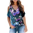 thumbnail image 1 of Camisetas sin mangas para mujer, camisas de moda de verano, blusa informal de manga corta con cuello en V, camisetas estampadas Pompotops  hkajfhjk468075, 1 of 1