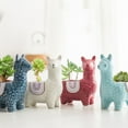 thumbnail image 3 of Grandest Birch Flowerpot Ornamental Ceramic Animal Micro Vase Flower Holder for Home Stylish Alpaca Shape Reusable Flowerpot, 3 of 8