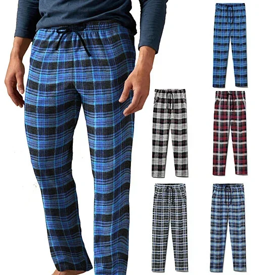 James Fiallo Men's Flannel Plaid Lounge Pajama Pants -2 Pockets ...