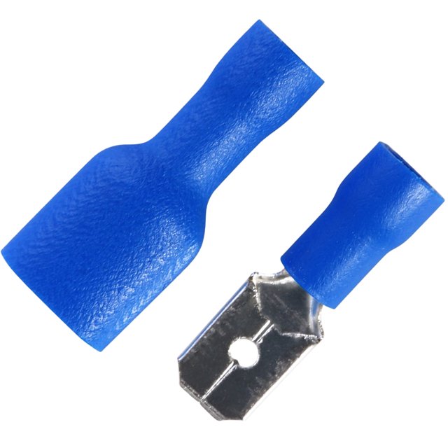 100 piezas de terminales de cable de empalme rápido con aislamiento macho y hembra, conectores de crimpado de cable (azul)