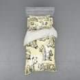thumbnail image 2 of Ambesonne Cartoon Bedding Set 4 Pcs, Hand Drawn Teddy Bear, Queen, Beige Black, 2 of 3