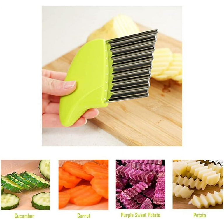 Stainless Steel Wavy French Fry Cutter, Handheld Slicer For Potato Carrot  Vegetable Cutting, Wave Crinkle Cut Tool - Wave Cutting Knife