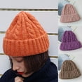 thumbnail image 2 of Thickened Warm Knitted Hat Ear Flap Candy Color Twist Beanie Hat for Outdoor, 2 of 8