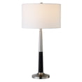 thumbnail image 3 of Henn&Hart 15" Brushed Nickel/Matte Black Metal/Fabric Table Lamp, 3 of 9