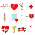 thumbnail image 2 of GKNET Brooches Pins Enamel Stethoscope Heartbeat Shape Brooch Gift for Doctor Nurse_yi-L, 2 of 8