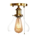 thumbnail image 1 of FSLiving Schoolhouse Wall Light with Zipper Switch 12V Gold RV Decorative Light RV Ceiling Light Hallway Light Ceiling Mount,2700K Bulb Included Industrial Semi Flush Mount for RV Camper - 1 Light, 1 of 6
