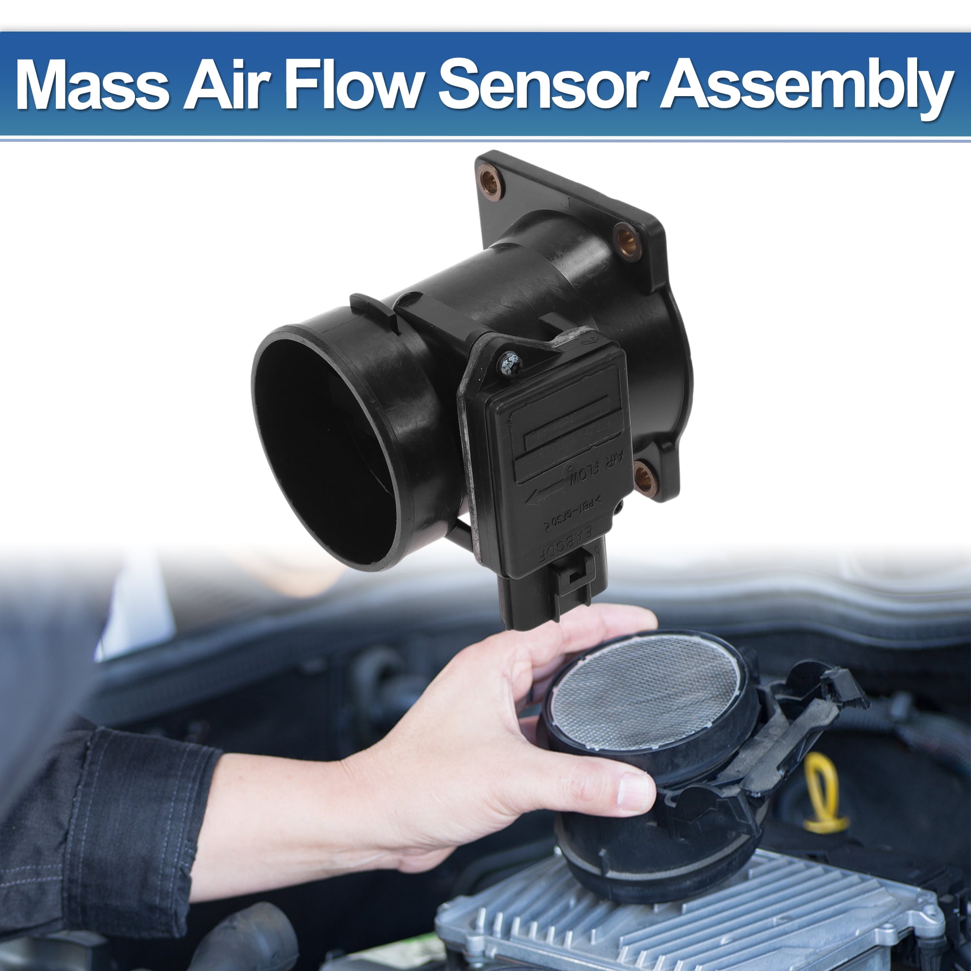 Unique Bargains Mass Air Flow Sensor Assembly No.F72F12B579AA Car MAF Sensor for Ford Escape 2014-2019 Plastic Metal 1 Pcs